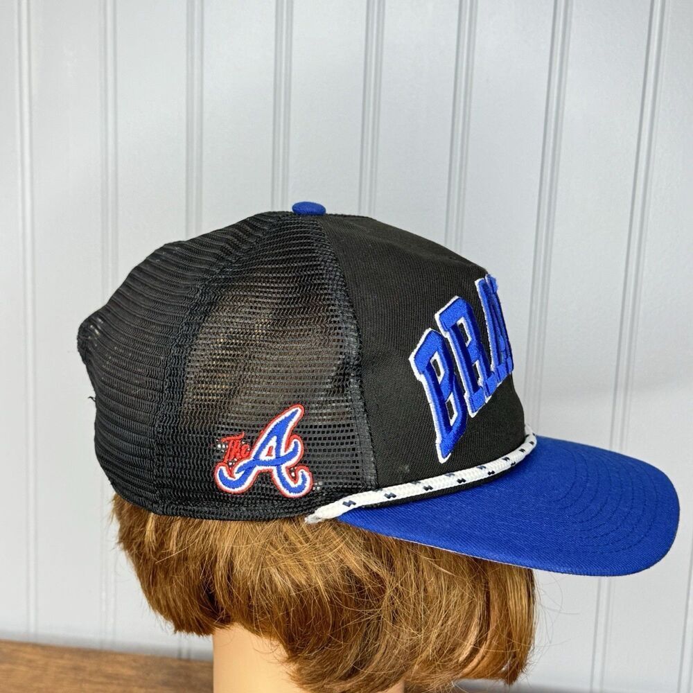 HTF ATLANTA BRAVES New Era Trucker SnapBack Rope Mesh RARE Color Royal Blue - Picture 3 of 9